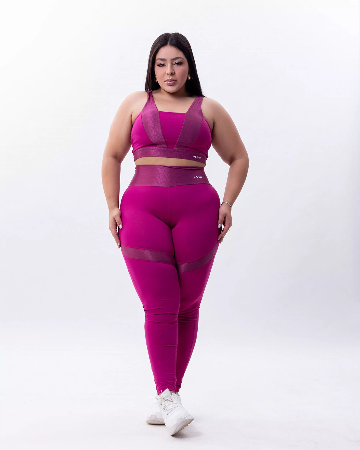 Conjunto plus size canelado de alta gramatura com top alça resistente e calça cós alto